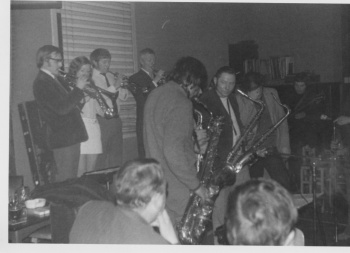 Jazz group performing in club (2)